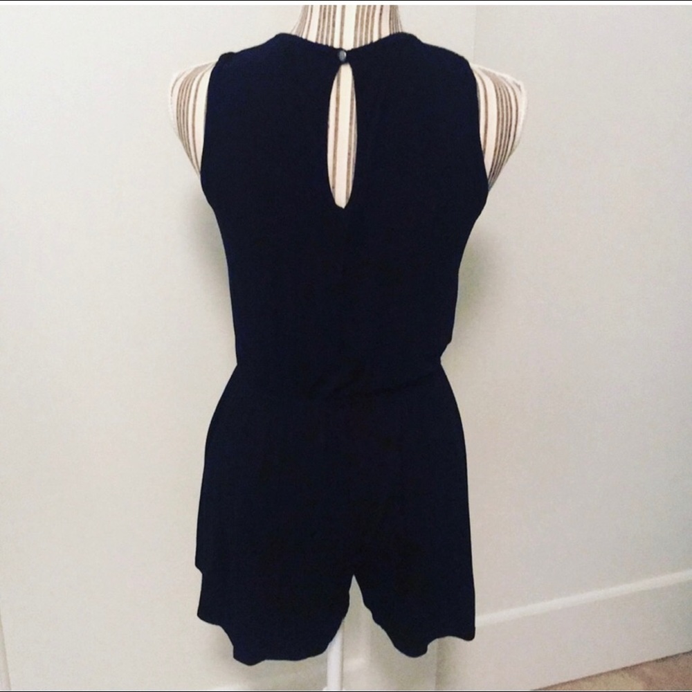 Black Tie Front Romper - Picture 4 of 4